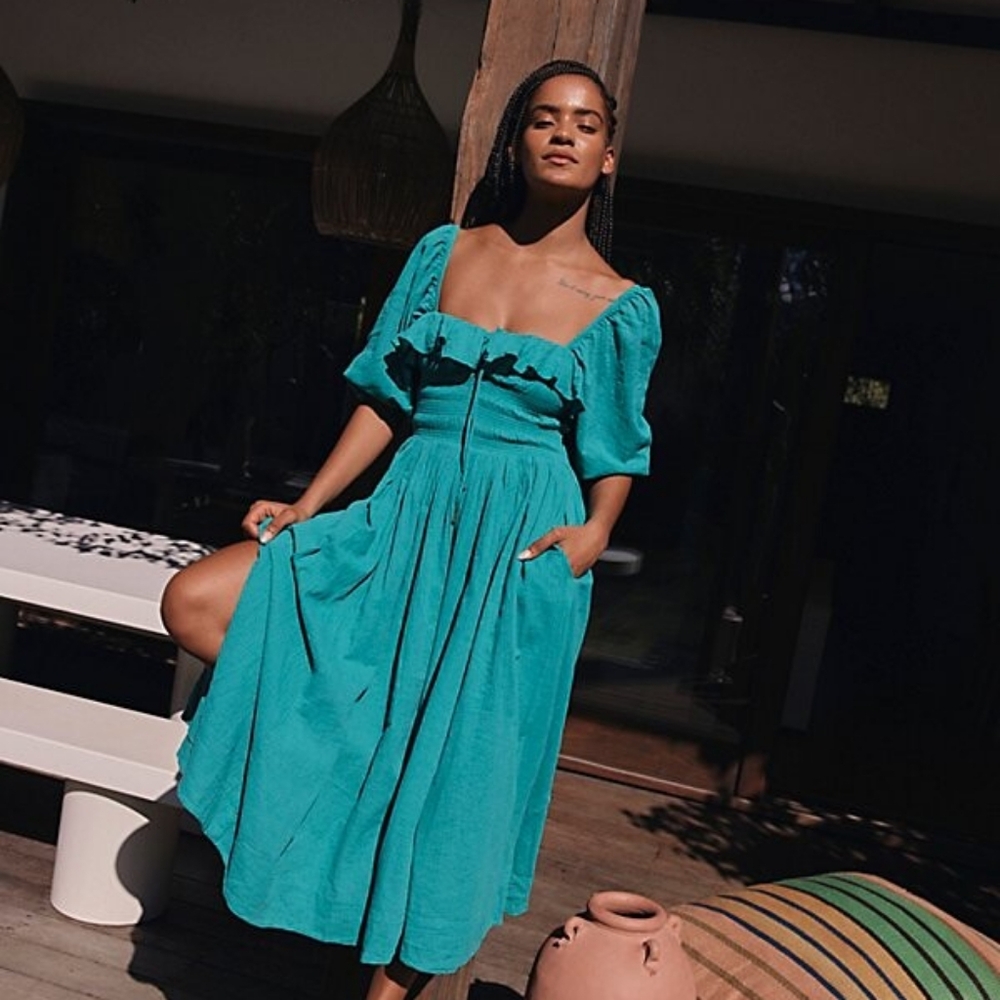 FREE PEOPLE oasis dress in golf green